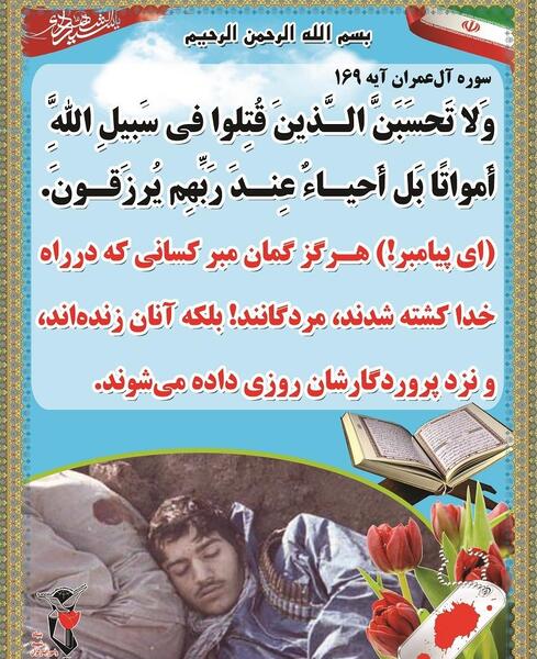 عکس نوشته شهدا زنده اند