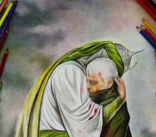 عکس شهید سلیمانی و امام حسین
