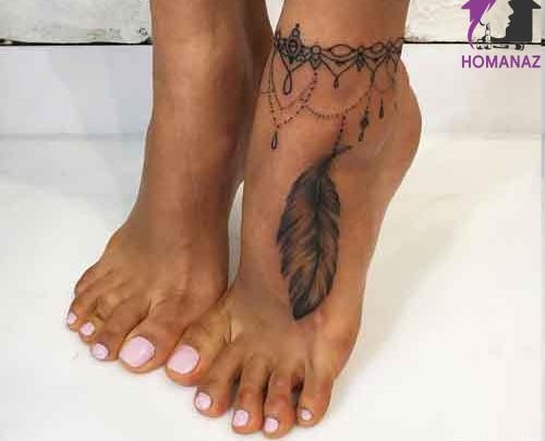 عکس طرح تاتو روی پا