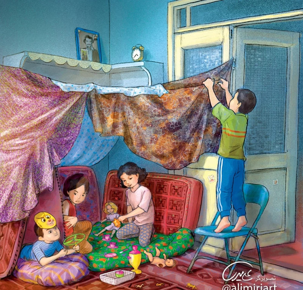 عکس نقاشی دختر آبنباتی