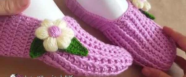 عکس جوراب روفرشی بافتنی