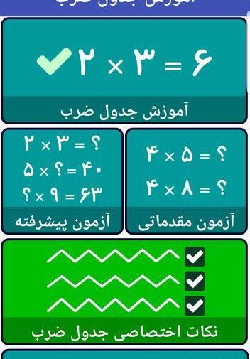 عکس جدول ضرب ششم
