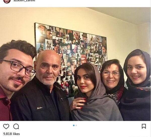 عکس آزاده زارعی با جمشید هاشم پور