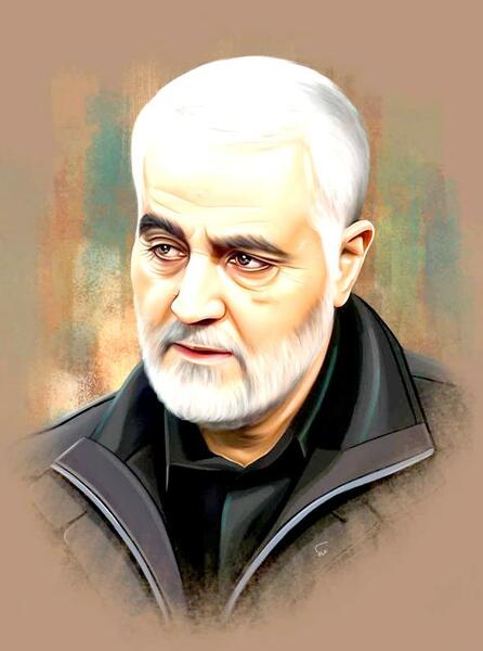 عکس شهید سردار سلیمانی برای نقاشی