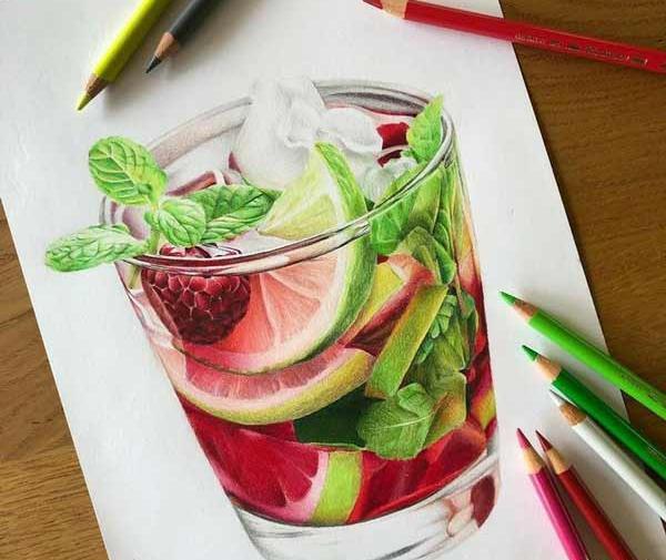 عکس نمونه طرح برای نقاشی با مداد رنگی
