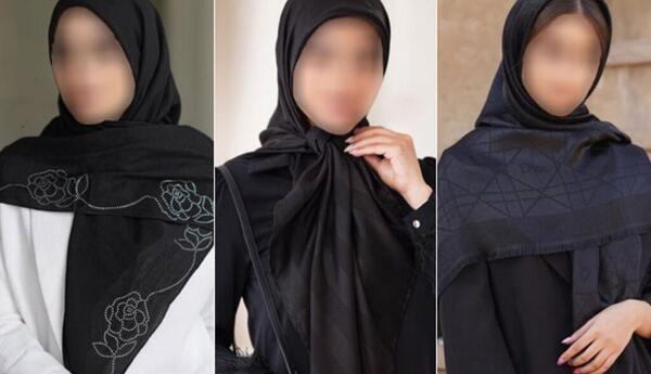 عکس روسری مشکی ساده