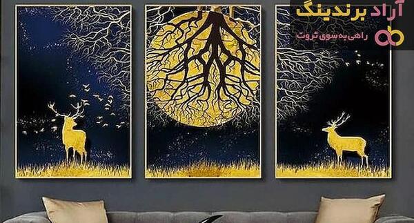 عکس نقاشی مدرن ورق طلا