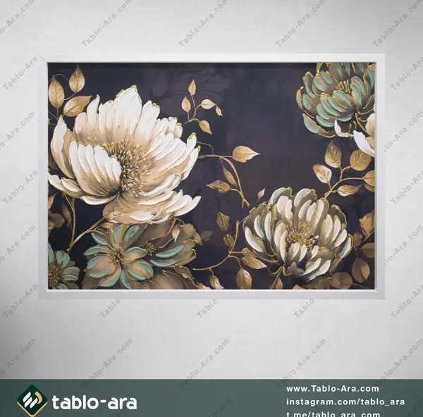 عکس نقاشی مدرن ورق طلا
