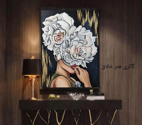 عکس نقاشی مدرن ورق طلا