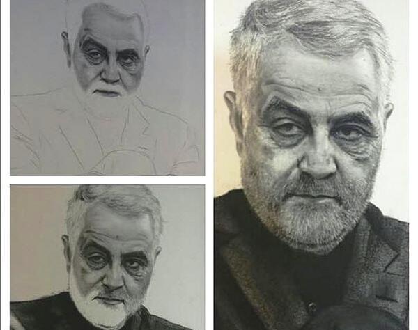 عکس قاسم سلیمانی نقاشی