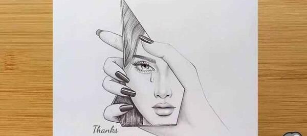 عکس نقاشی دخترونه جدید غمگین