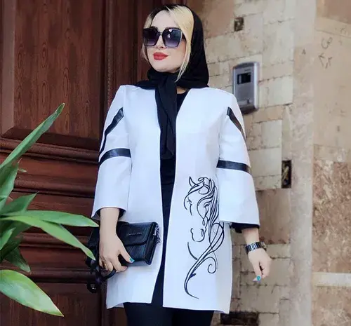 عکس مدل مانتو جلو باز یقه گرد