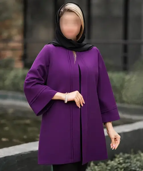 عکس مدل مانتو جلو باز یقه گرد