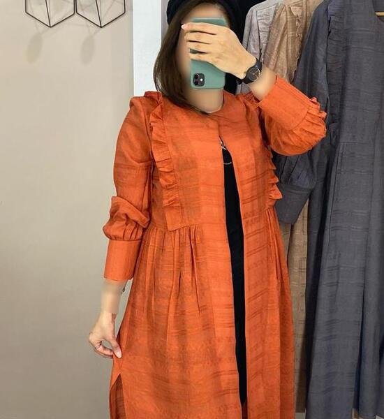 عکس مدل مانتو جلو باز یقه گرد