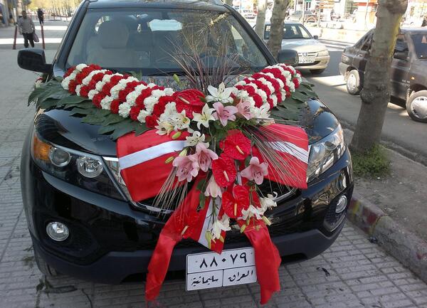 عکس ماشین عروس سانتافه مشکی