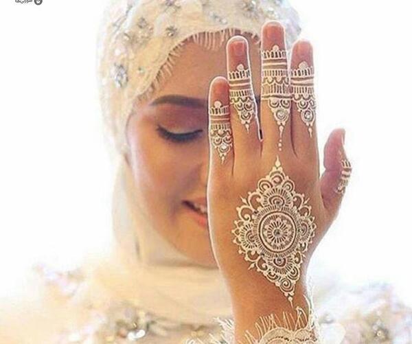 عکس حنا روی دست عروس