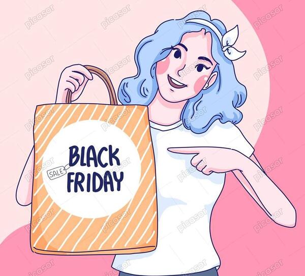 عکس دختر در حال خرید