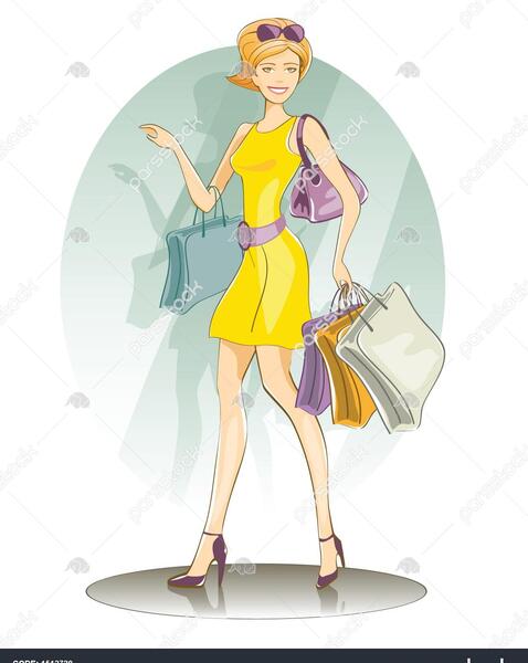 عکس دختر در حال خرید