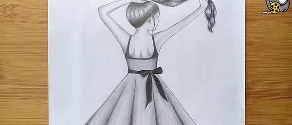 عکس نقاشی دخترانه از پشت سر