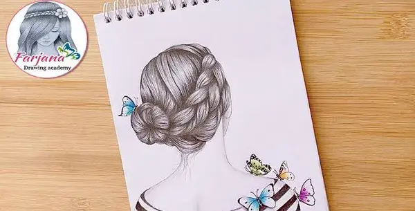 عکس نقاشی دخترانه از پشت سر