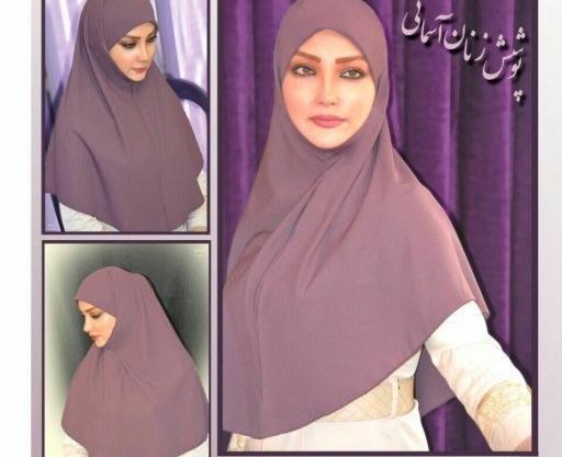 عکس آموزش دوخت مقنعه چانه دار