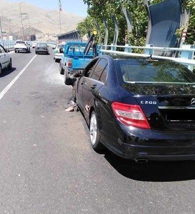 عکس آتش سوزی ماشین پلیس