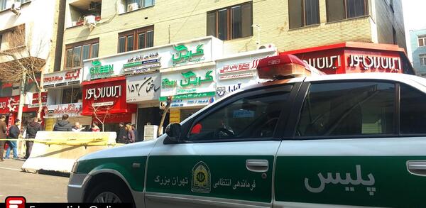 عکس آتش سوزی ماشین پلیس