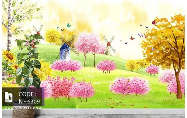 عکس نقاشی طبیعت ساده برای کودکان