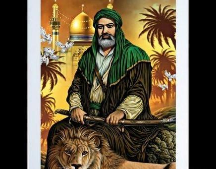 عکس حضرت علی با شیرش