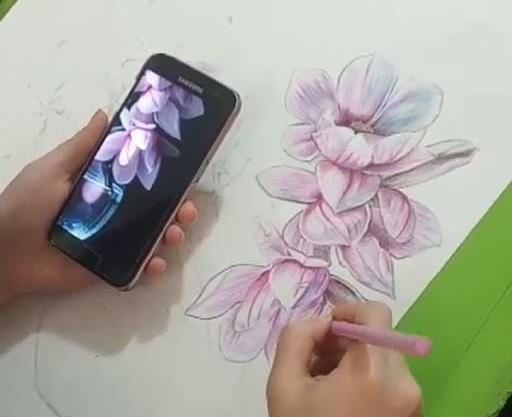 عکس طرح نقاشی روی سفال با مداد رنگی