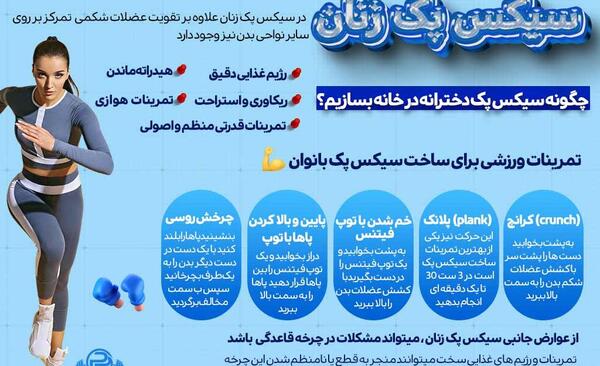 عکس زن سیکس پک دار