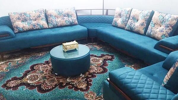 عکس مبل فیروزه ای رنگ