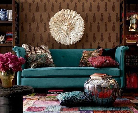 عکس مبل فیروزه ای رنگ