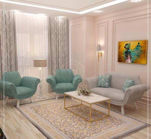 عکس مبل فیروزه ای رنگ