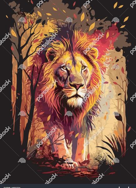 عکس شیر رنگی برای پروفایل