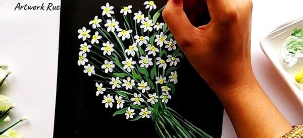 عکس نقاشی گل نرگس ساده