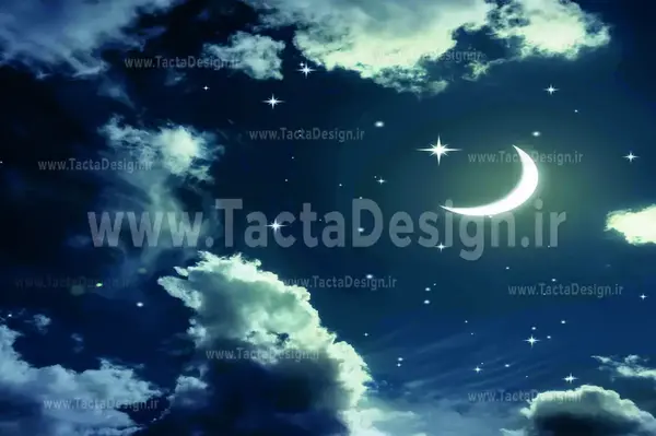 عکس آسمان ماه و ستاره