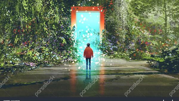 عکس نقاشی پسر ایستاده