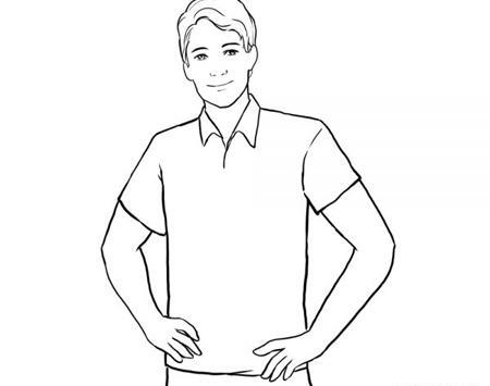 عکس نقاشی پسر ایستاده