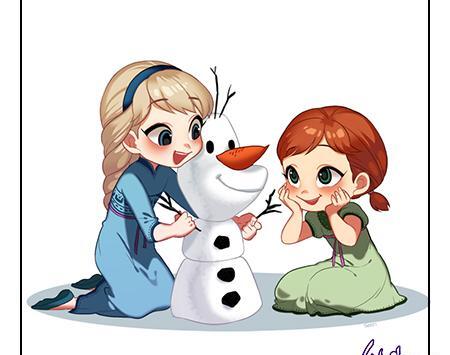 عکس نقاشی ساده السا و آنا