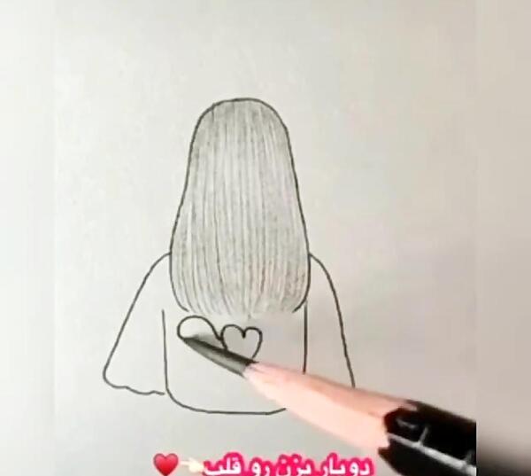 عکس نقاشی ساده زن