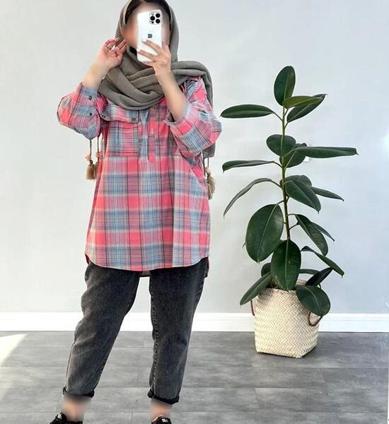عکس مدل مانتو جدید چهارخونه تابستانی