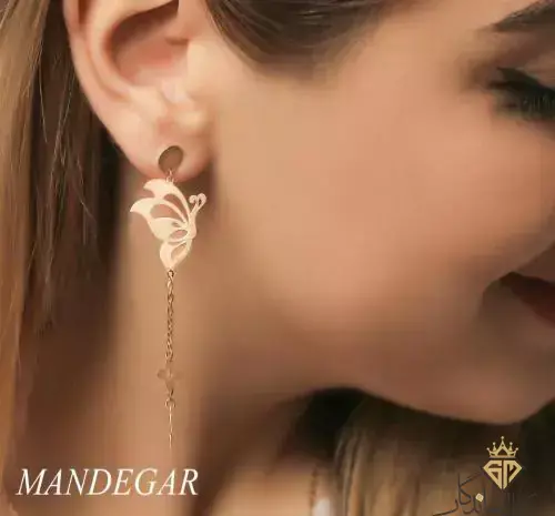 عکس گوشواره پروانه ای طلا