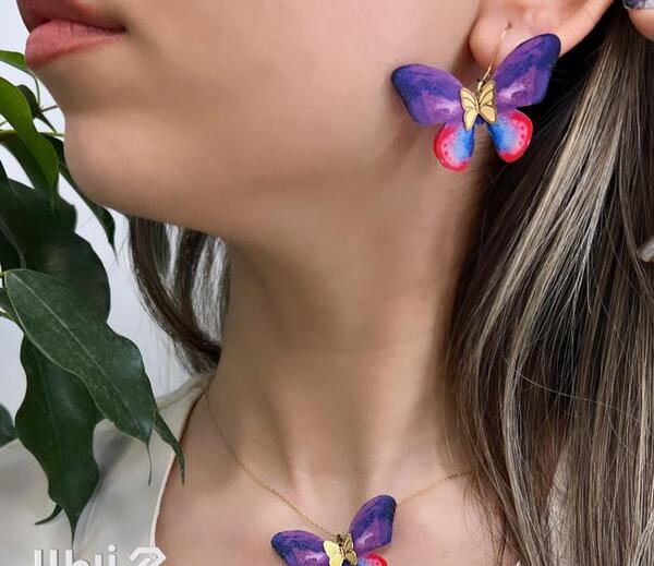 عکس گوشواره پروانه ای طلا