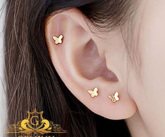 عکس گوشواره پروانه ای طلا
