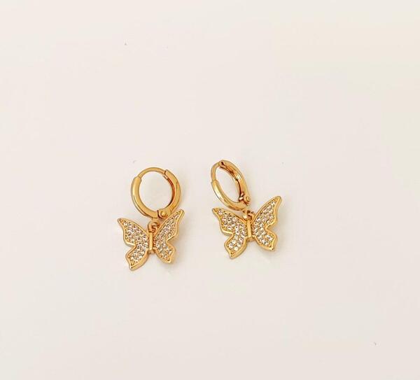 عکس گوشواره پروانه ای طلا
