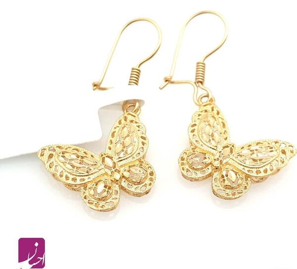 عکس گوشواره پروانه ای طلا