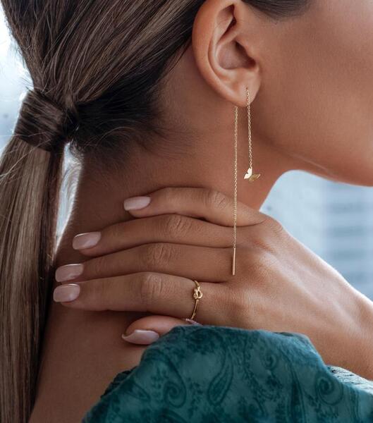 عکس گوشواره پروانه ای طلا