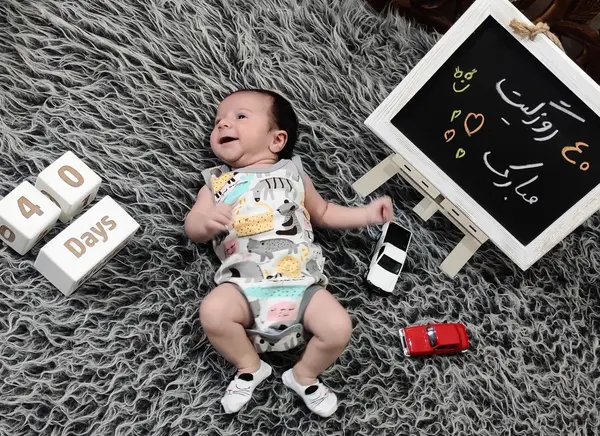 عکس نوشته چهل روزگی پسرم