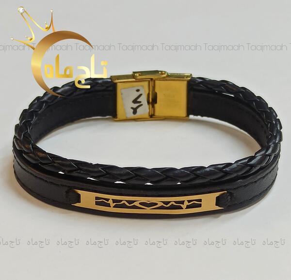 عکس دستبند چرم طلا